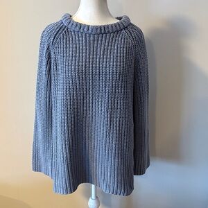 NWOT Demylee NY 100% Cotton Blue Knit Pullover Oversized Sweater. Size Medium